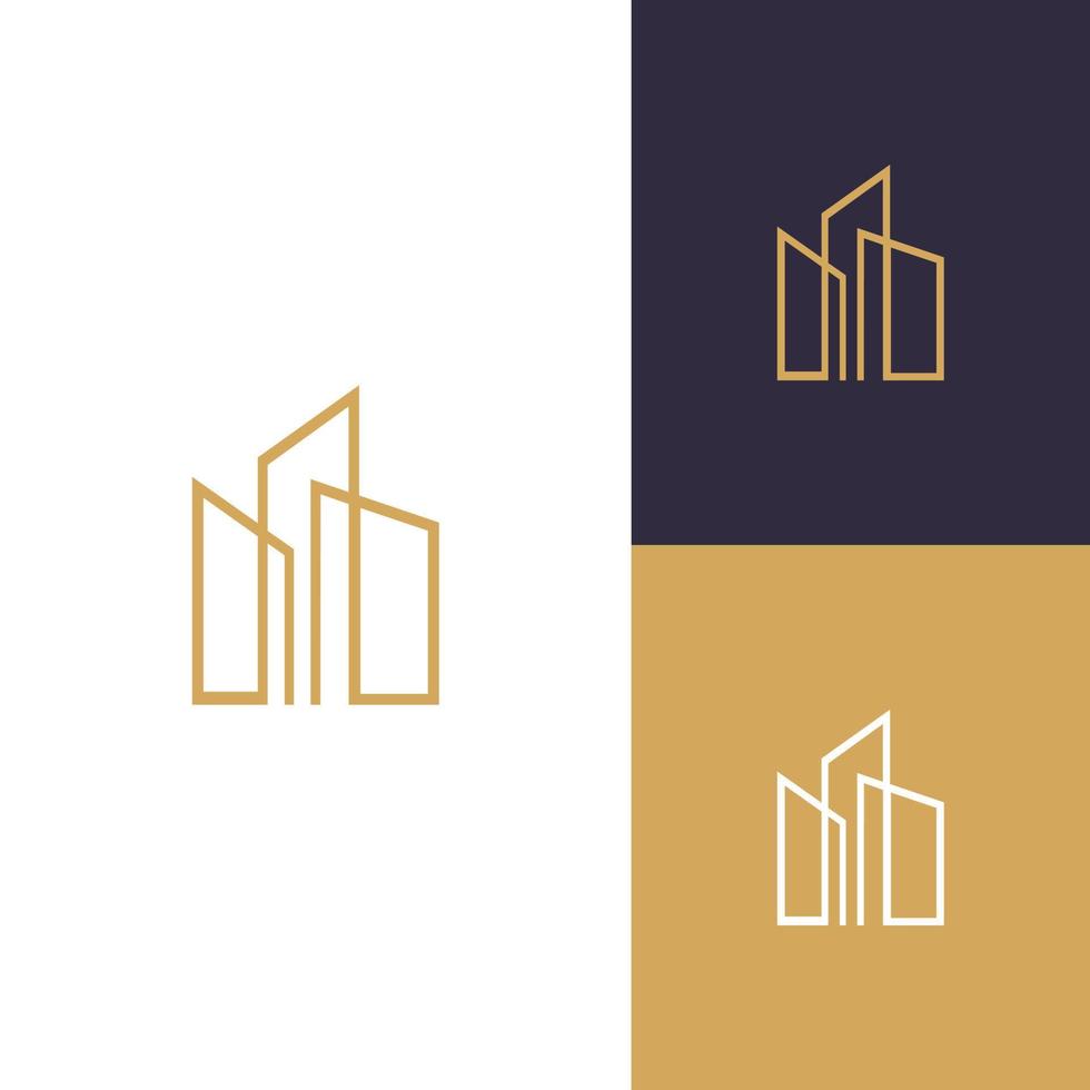 Building landmark business company logo concept vector