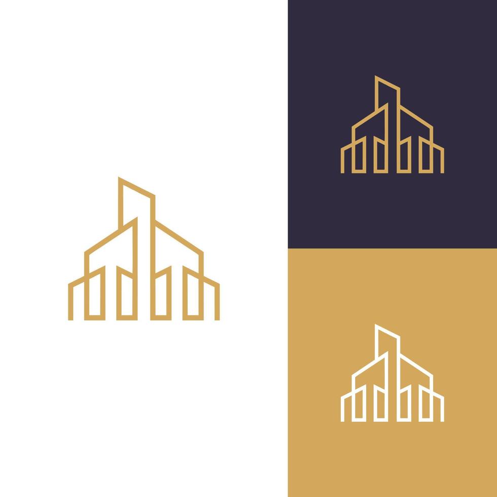 construcción de un concepto de logotipo de empresa de negocios emblemáticos vector