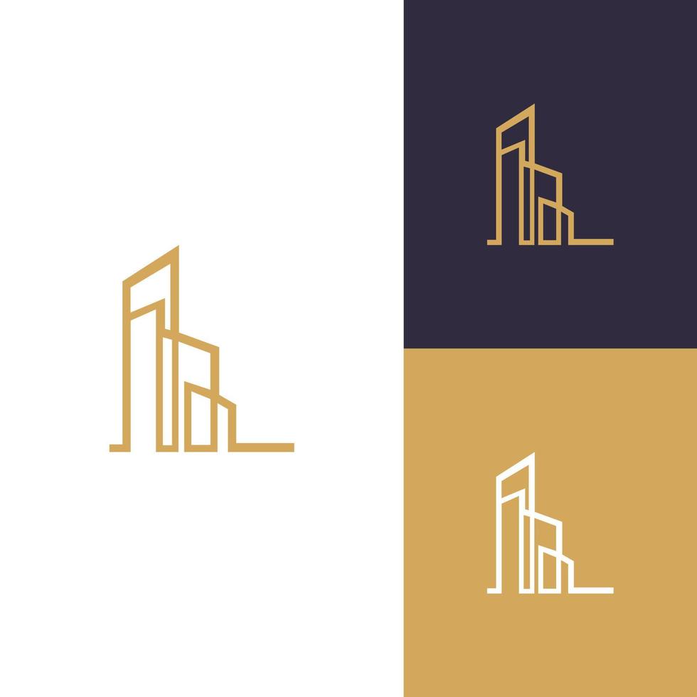 Building landmark business company logo concept vector