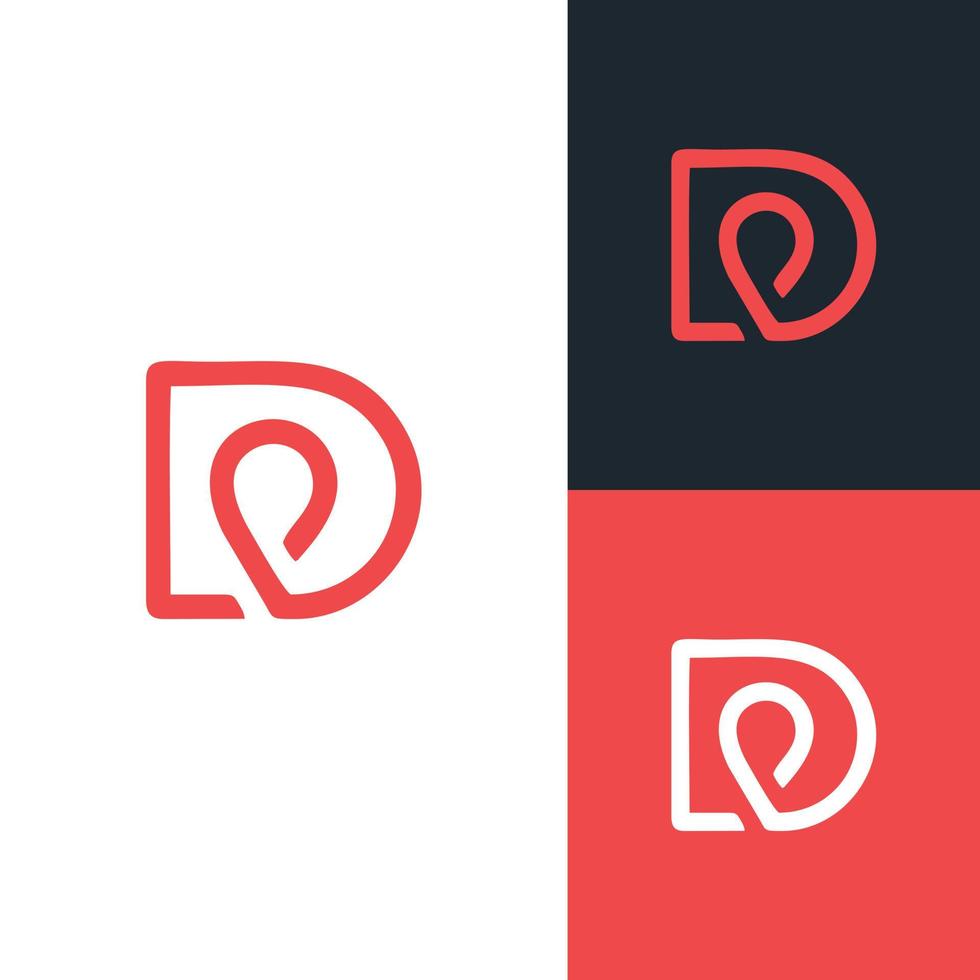 Initial d minimalist logo design template vector