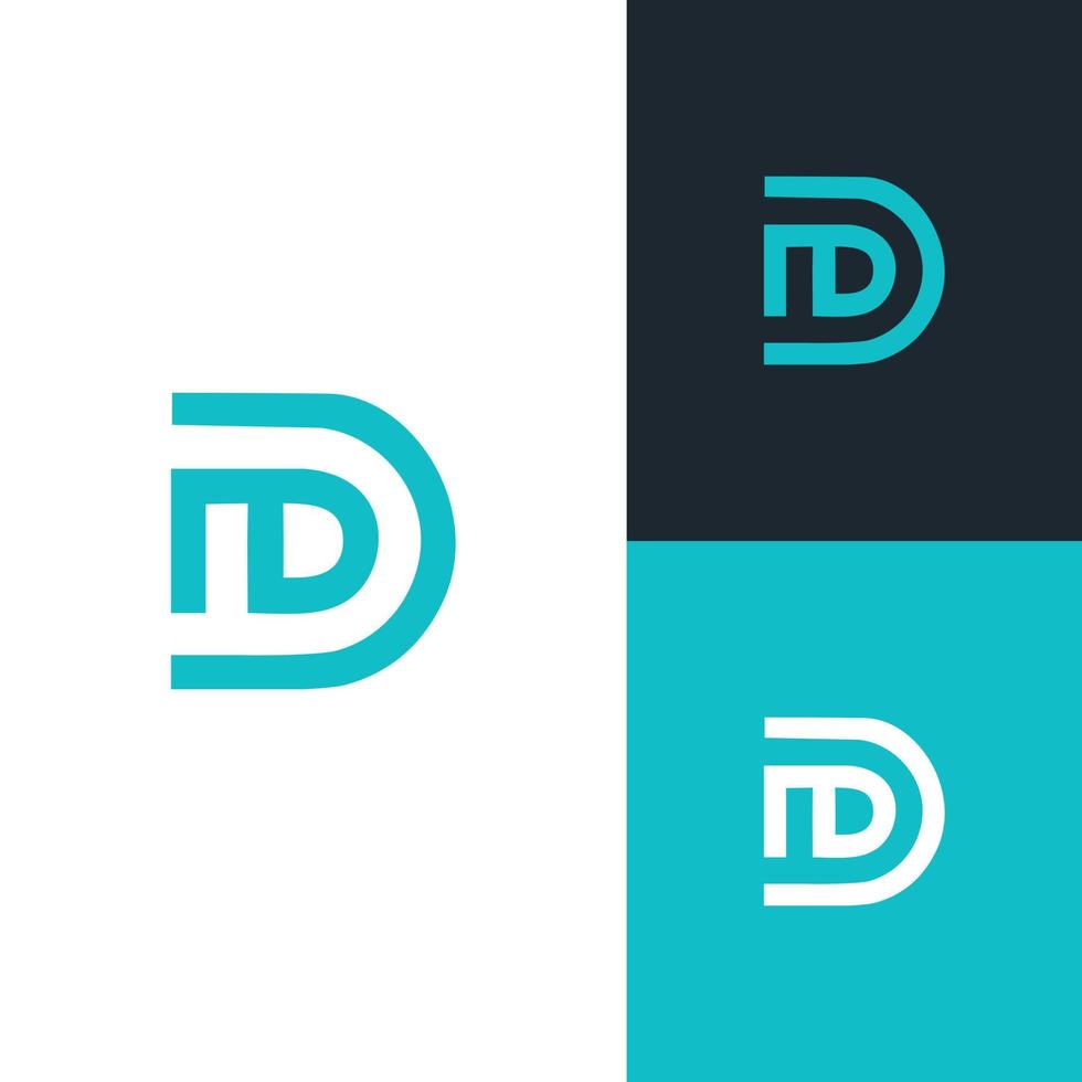 Initial d minimalist logo design template vector