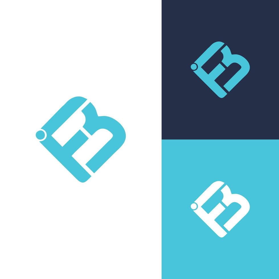 Initial fb minimalist logo design template vector