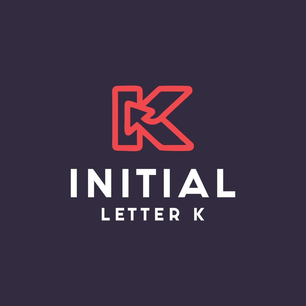 plantilla de diseño de logotipo de letra k minimalista vector