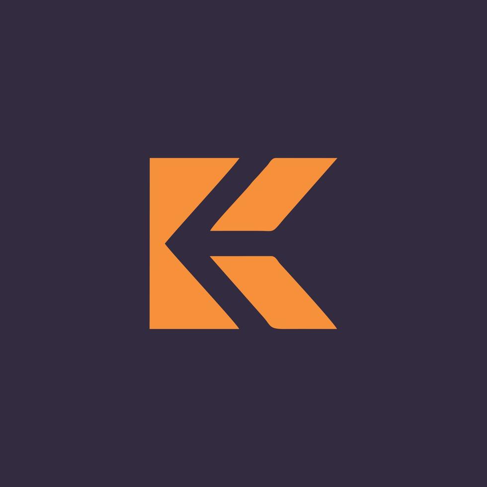 plantilla de diseño de logotipo de letra k minimalista vector