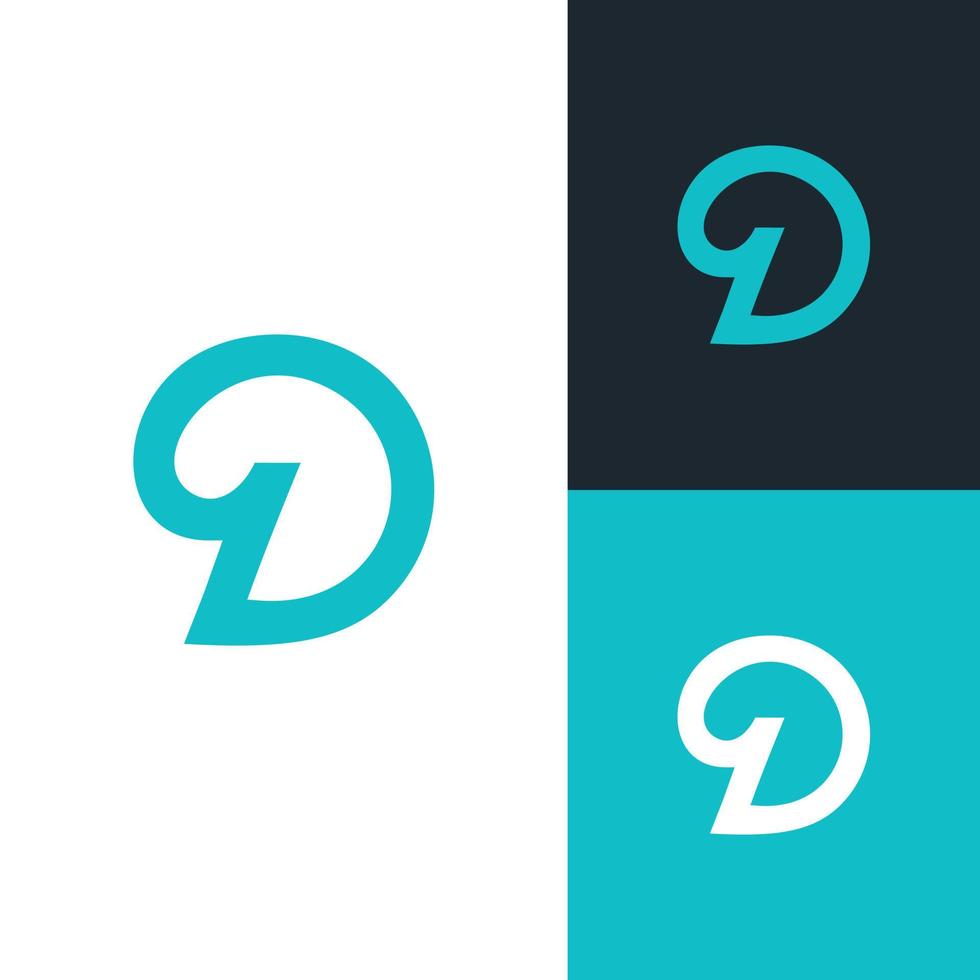 Initial d minimalist logo design template vector