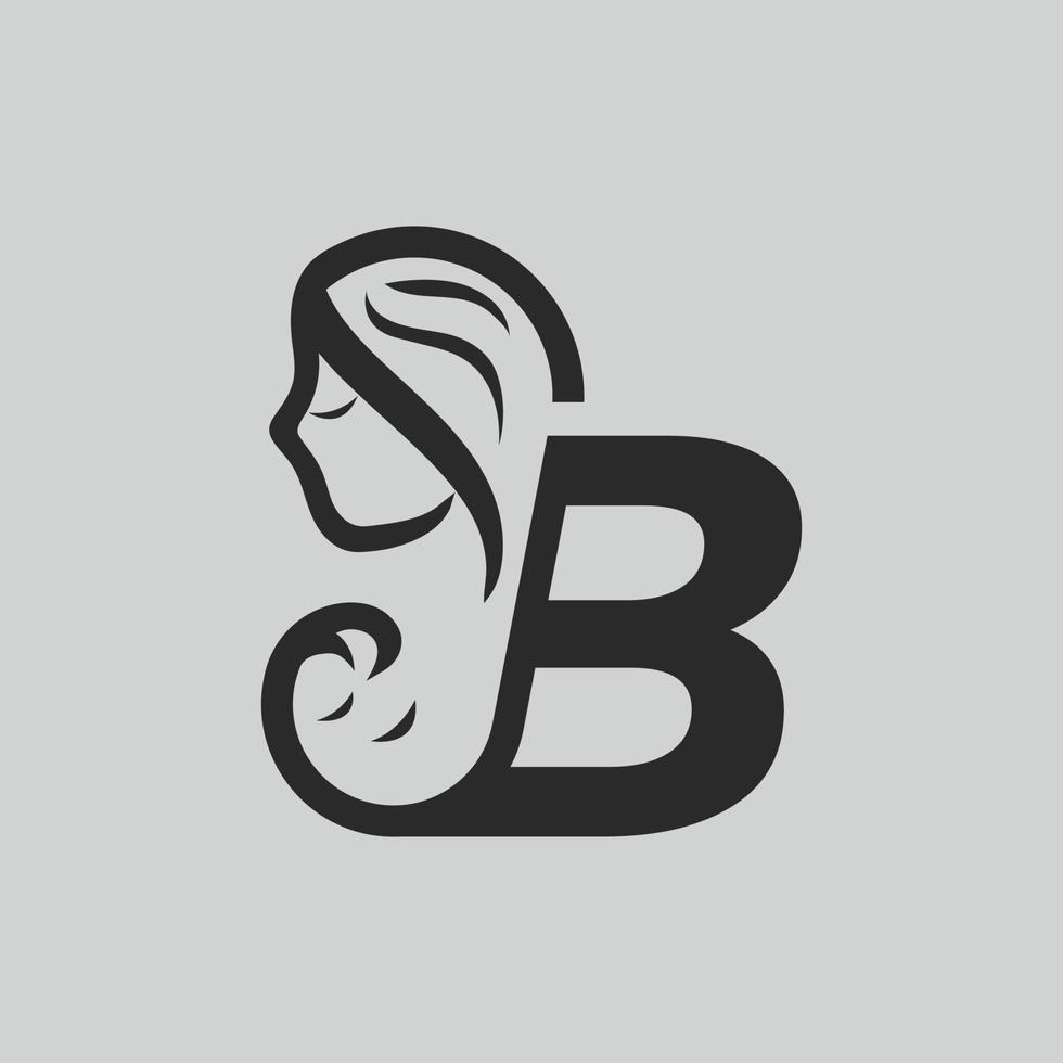 Mothers day Logo Letter B. Beautiful vector logo. B outline creative letter logo