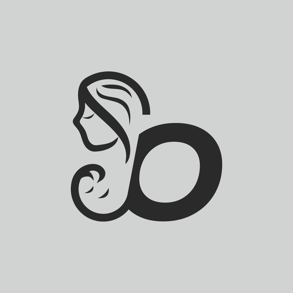 Mothers day Logo Letter O. Beautiful vector logo. O outline creative letter logo