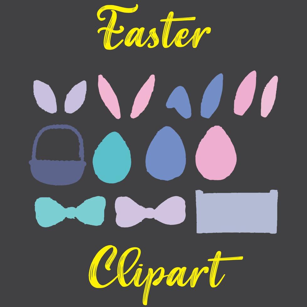 diseño de imágenes prediseñadas de conejito de pascua vector