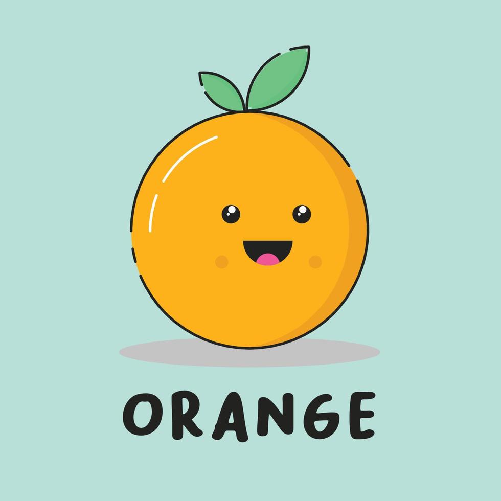 cute orange cartoon vector