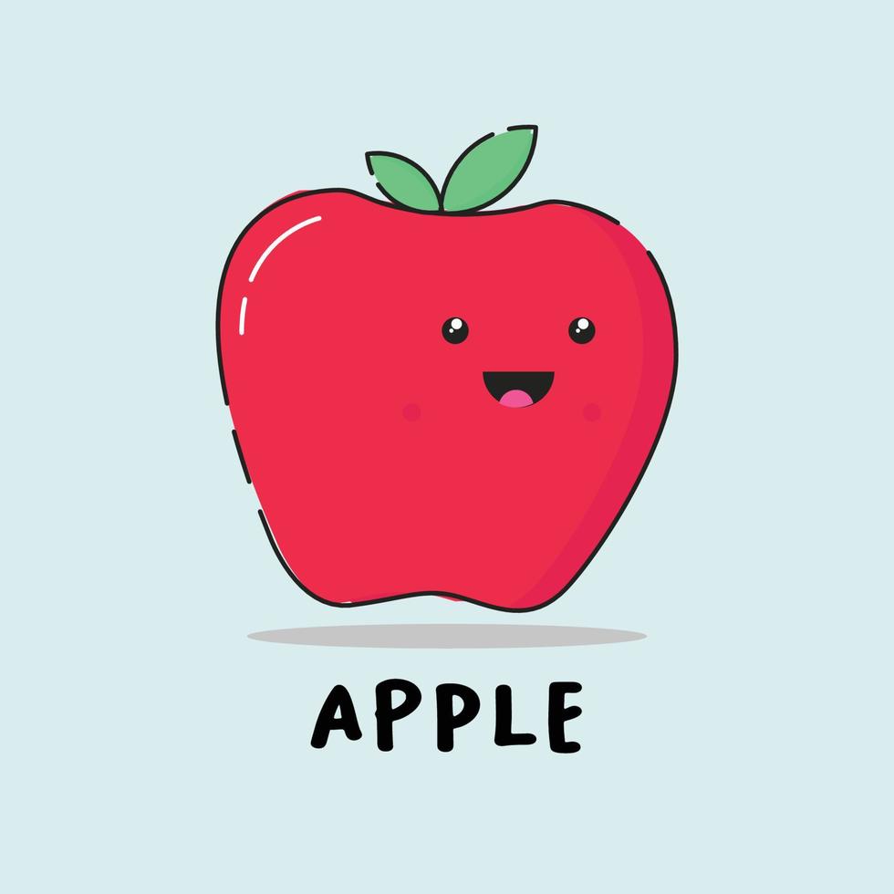 cute apple cartoon vector