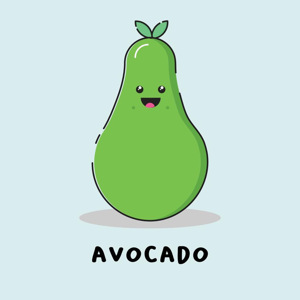 cute avocado cartoon vector