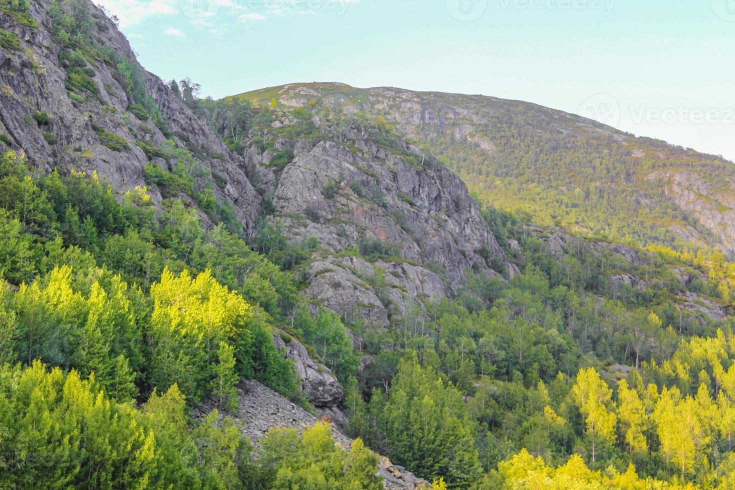 Spectacular colorful landscape with mountains in Norway. photo