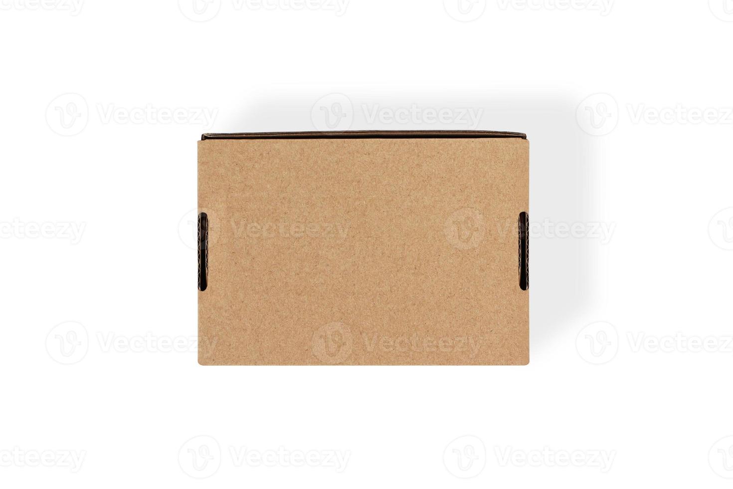 Top view of carton isolated on a white background with clipping path. cardboard box. photo