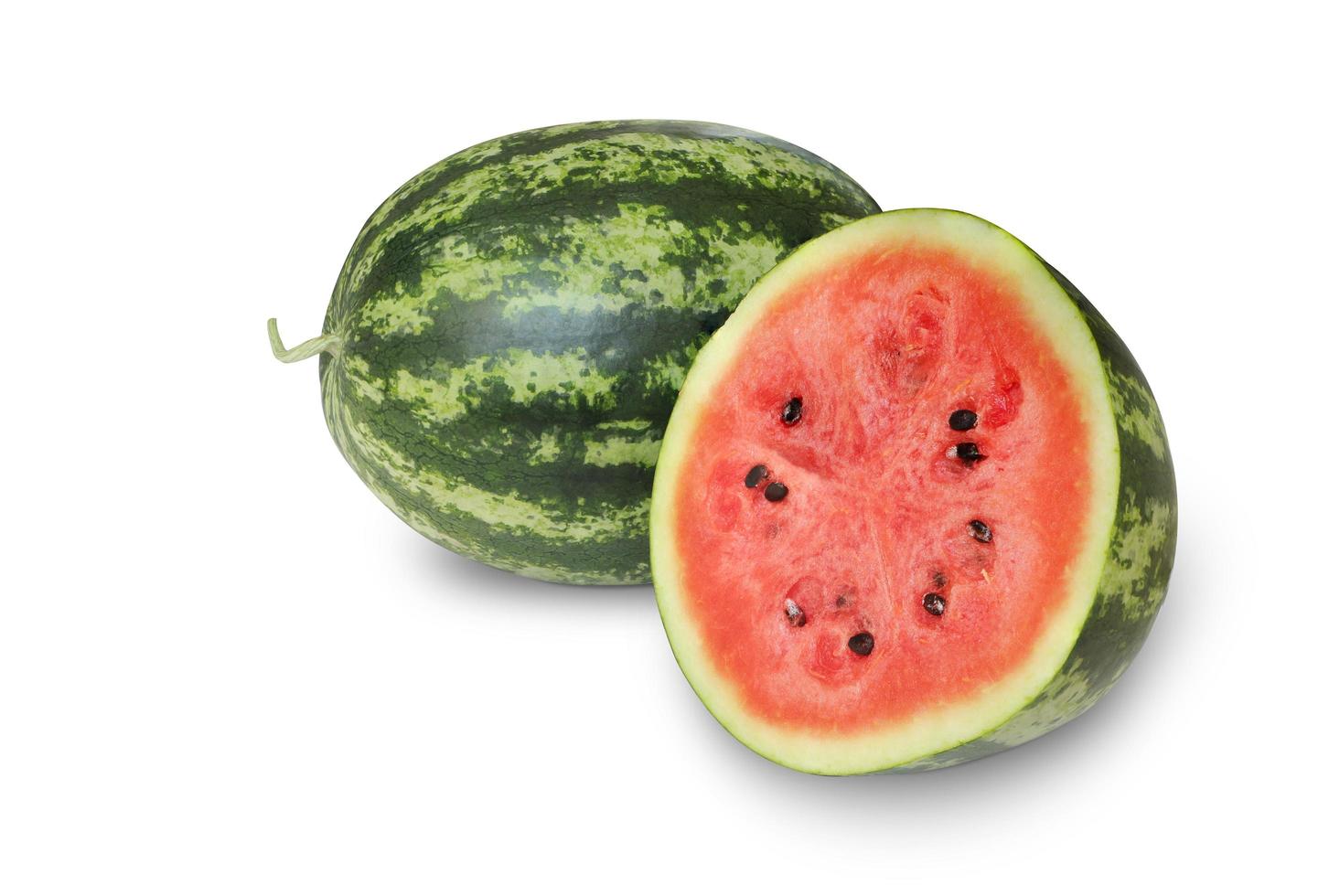 watermelon with sliced isolated on white background with clipping path. photo