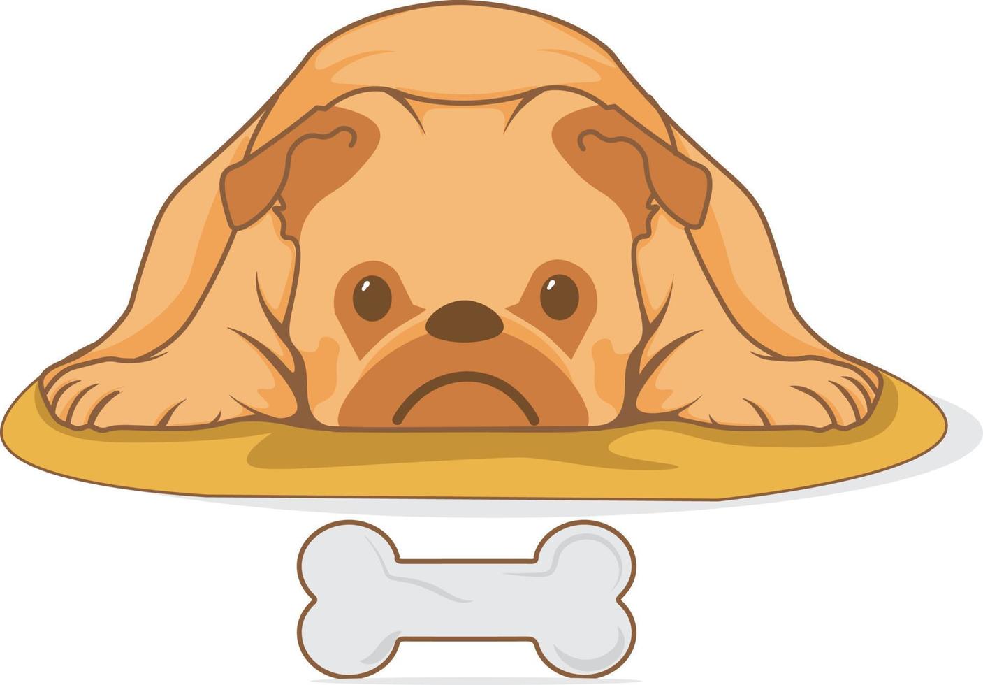 sad lazy dog vector