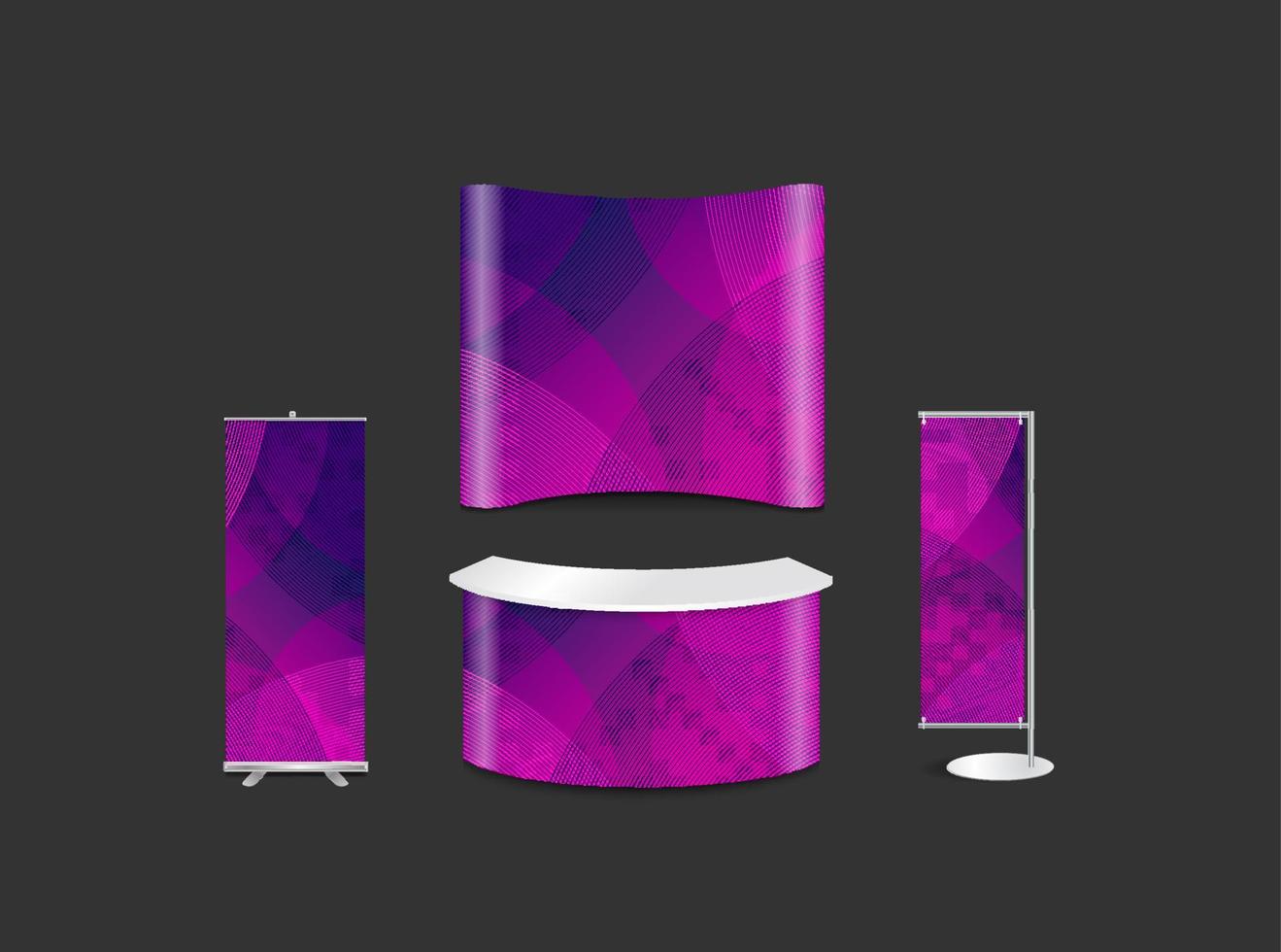 Advertising exhibition stand design with abstract geometric background corporate identity style, vector illustration