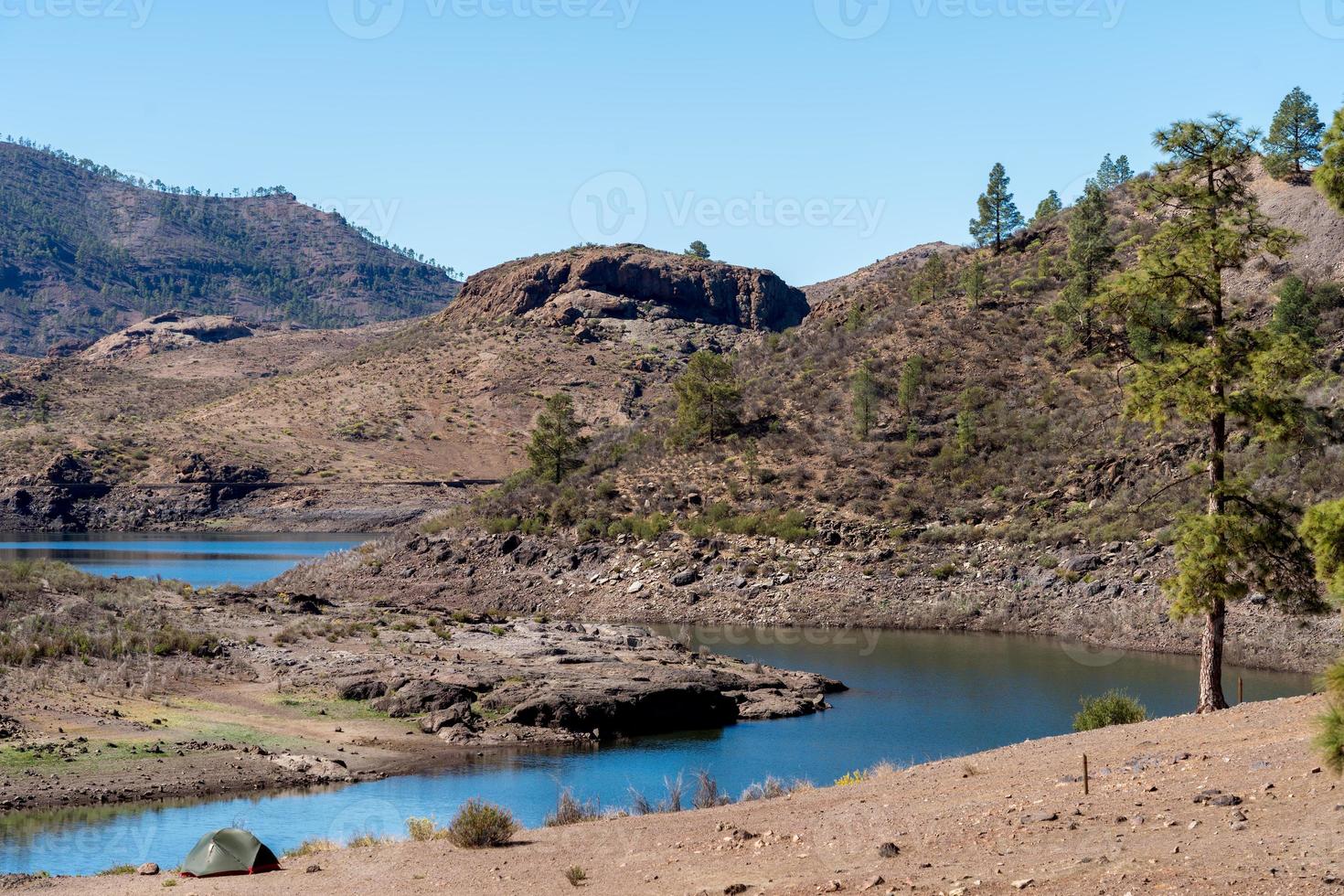 View of a lake high up in the mountains in Gran Canaria photo