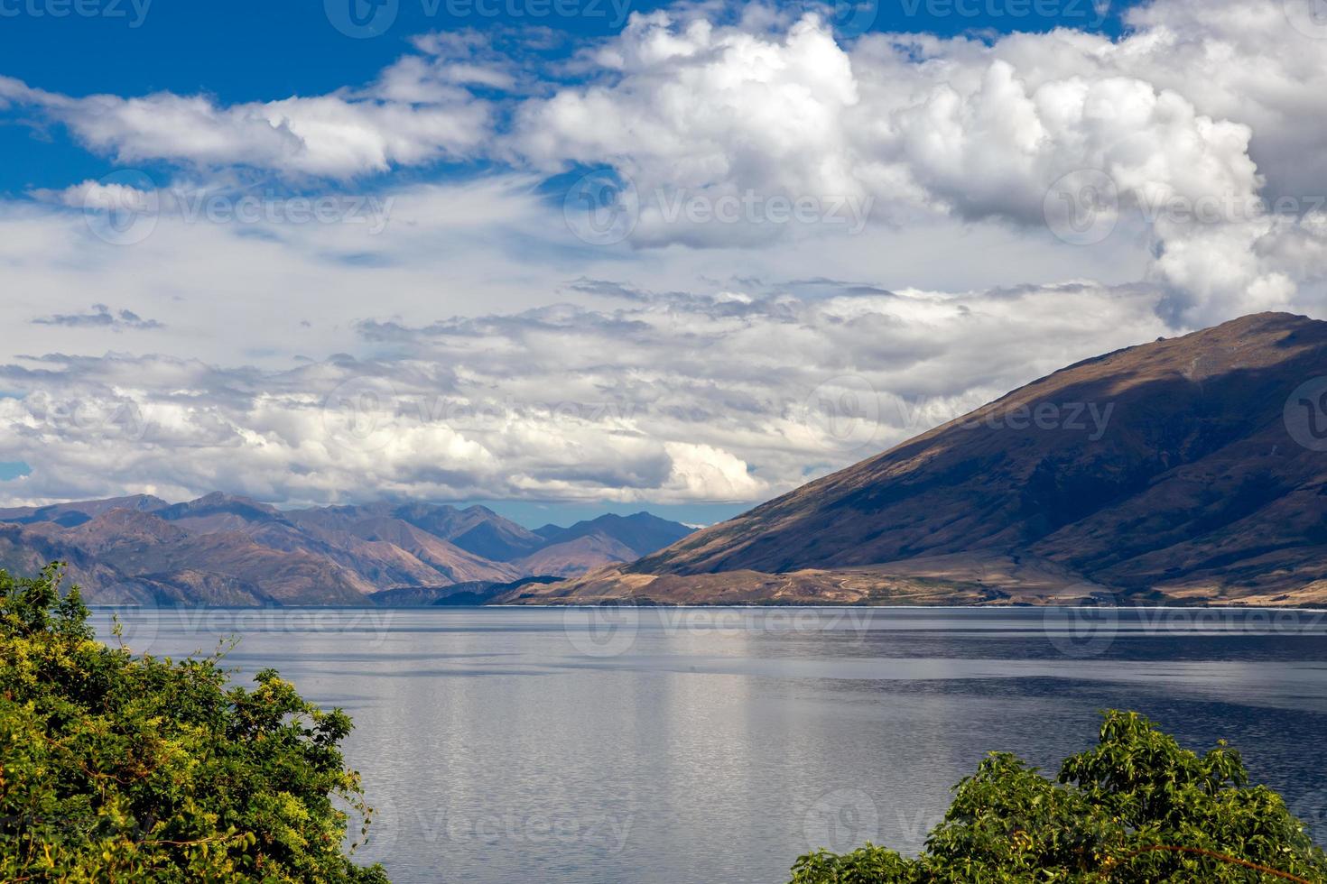 Scenic view of Lake Wanaka in summertime photo
