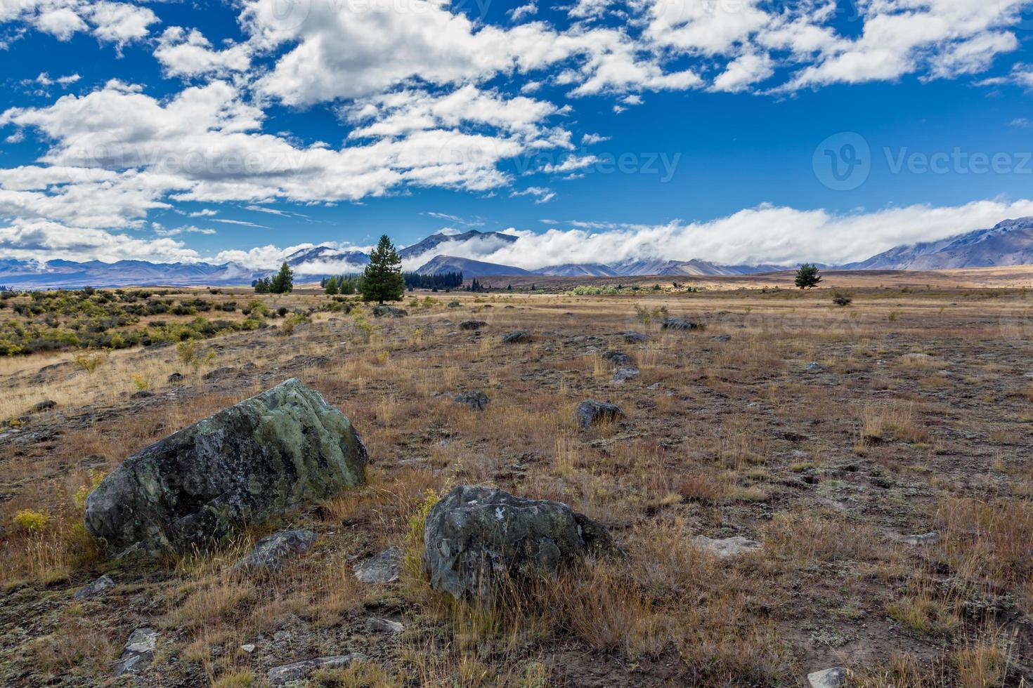 tierra junto al lago tekapo foto