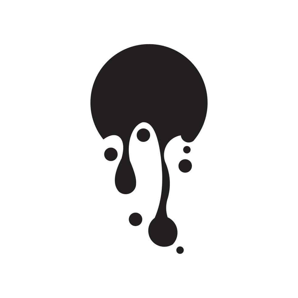 Dripping paint icon set. Current liquid. Current paint, stains. Current inks, black ink. Black dripping slime. Paint drops and blots. Vector illustration.