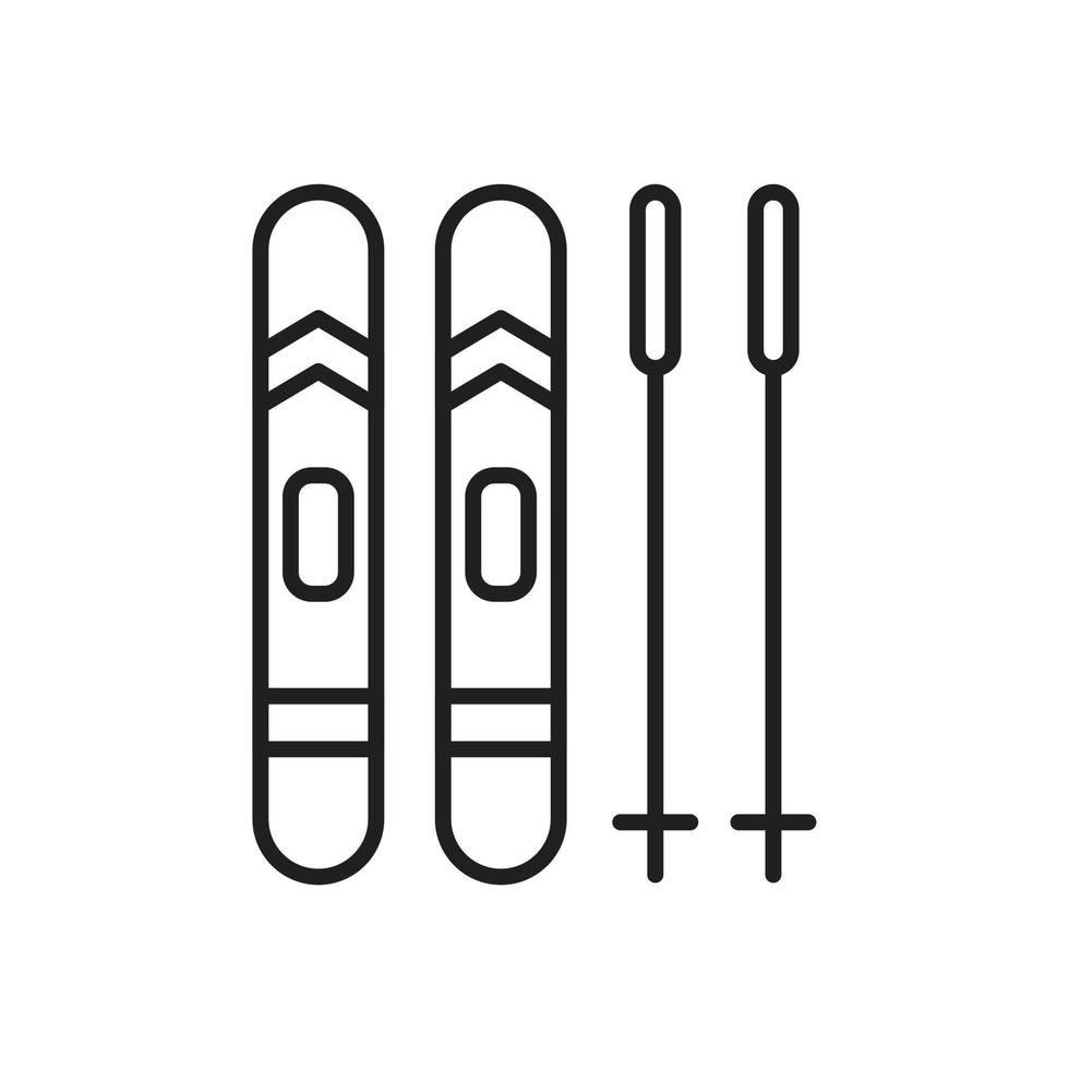 Skis icon template black color editable.  Skis icon symbol Flat vector illustration for graphic and web design.