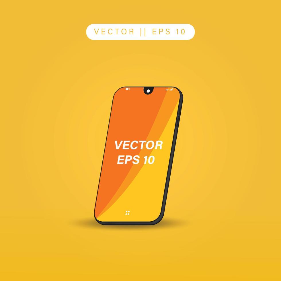 maqueta de vector realista de diseño de teléfono inteligente 3d gratis