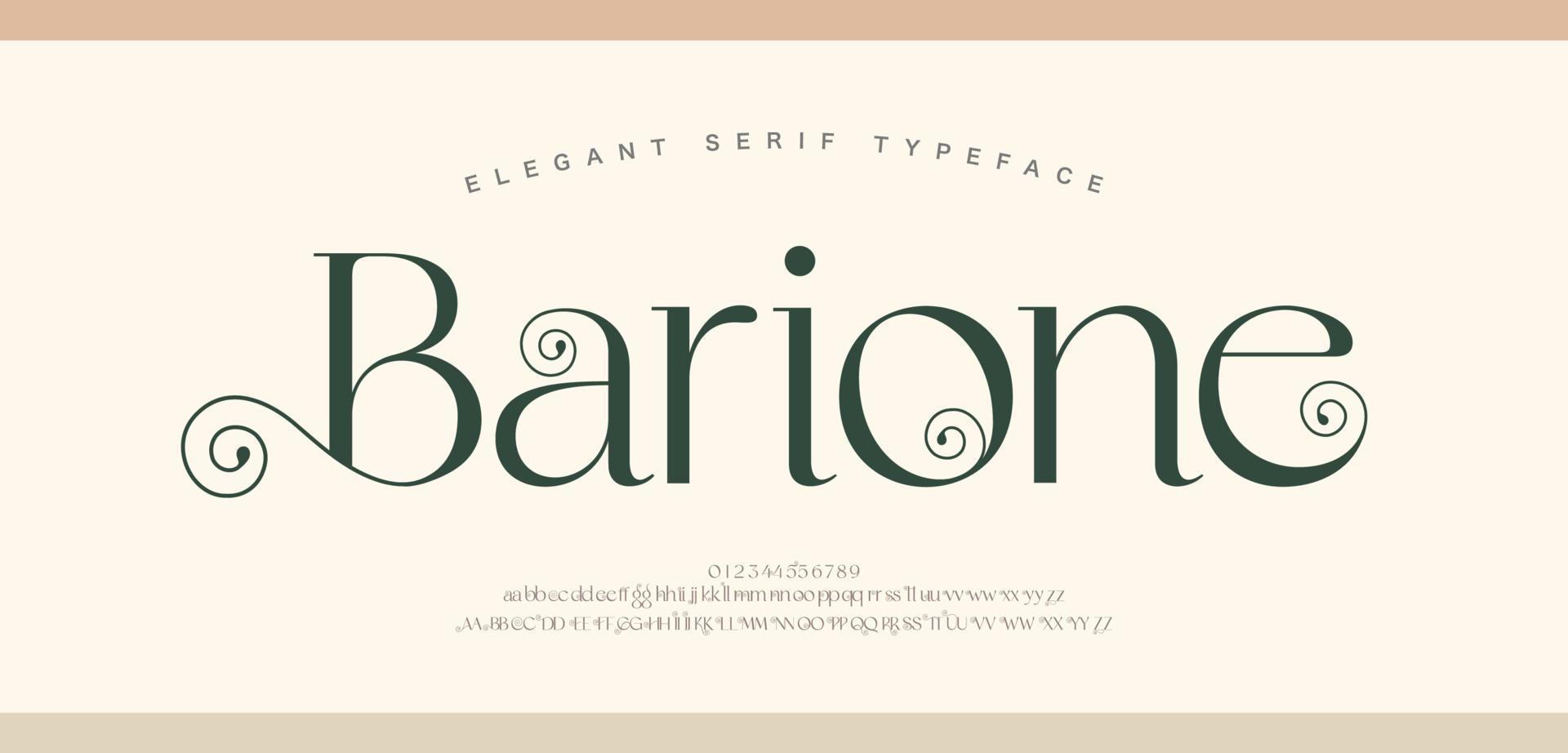 Typography Luxury wedding alphabet letters font and number. Elegant classic lettering serif fonts decorative vintage retro concept. vector illustration