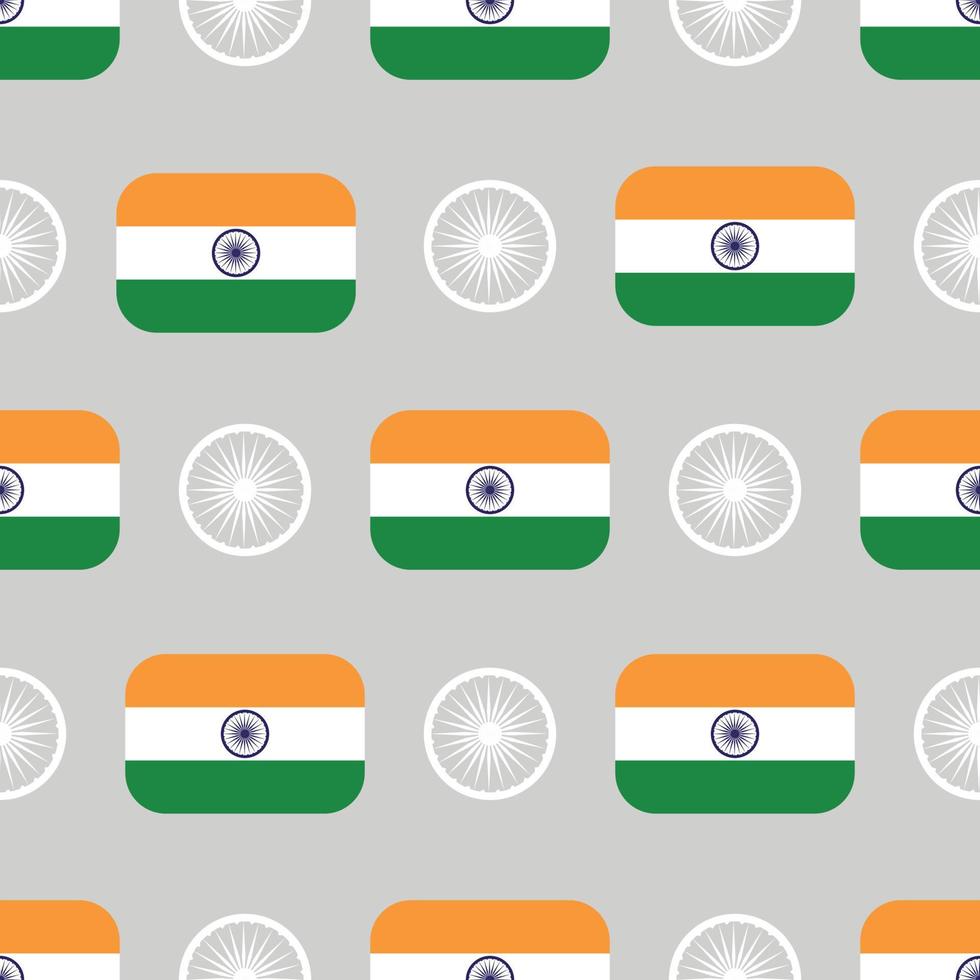 Seamless India flag in flat style pattern vector