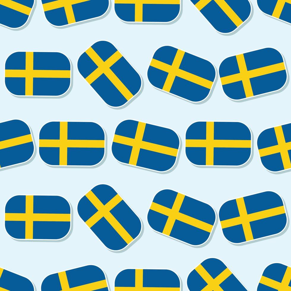 bandera de suecia perfecta en un patrón de estilo plano vector