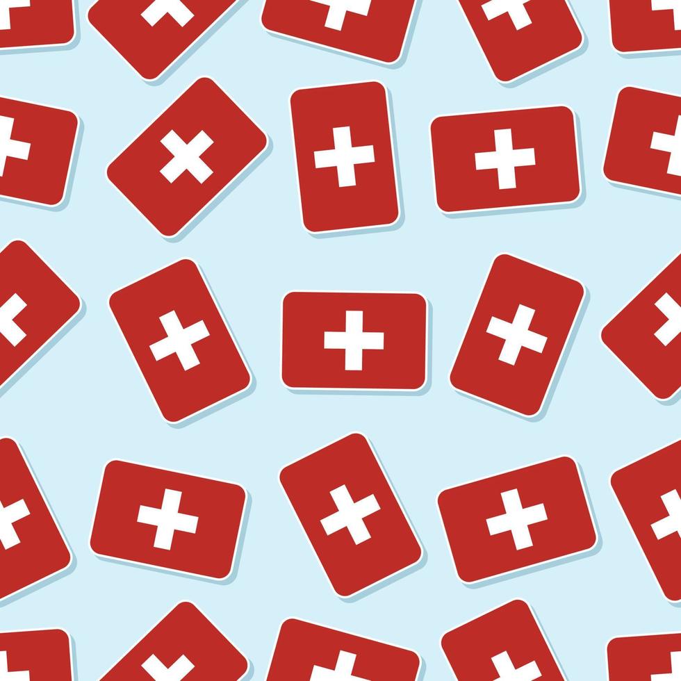 Seamless Switzerland flag in flat style pattern vector