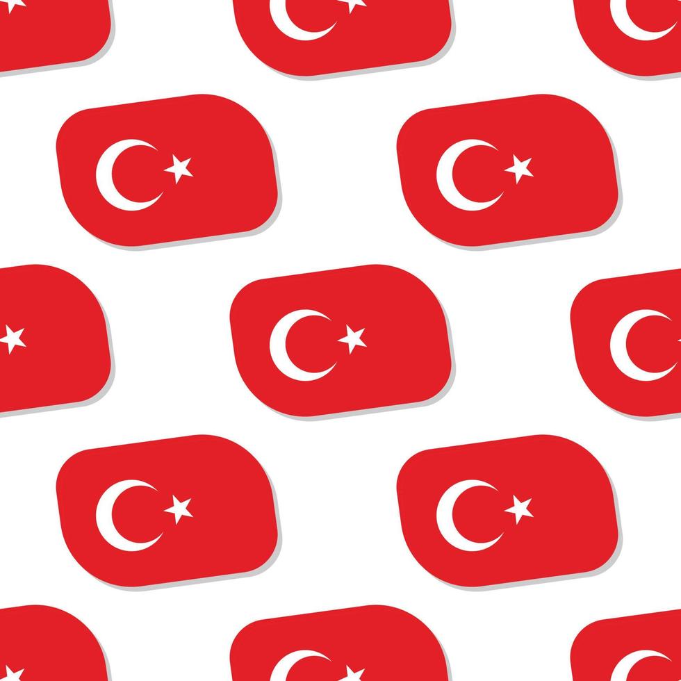 Seamless Turkey flag in flat style pattern vector
