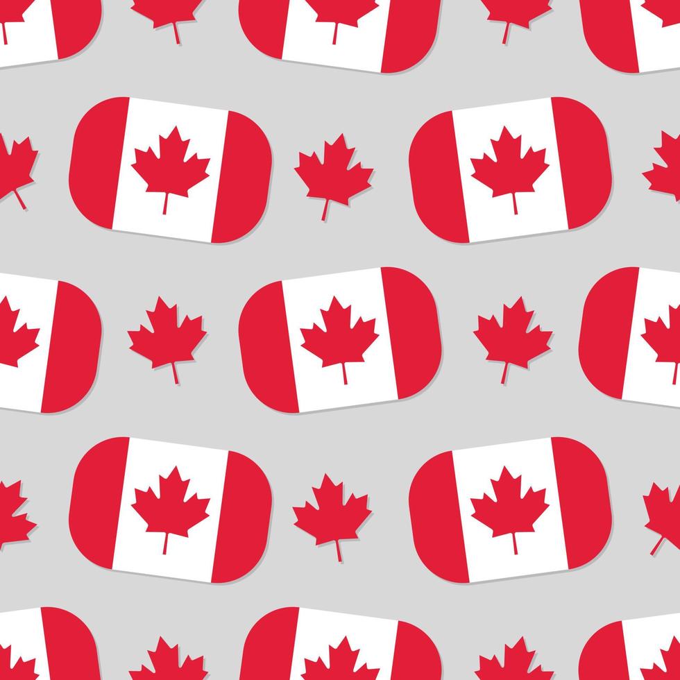 Seamless Canada flag in flat style pattern vector