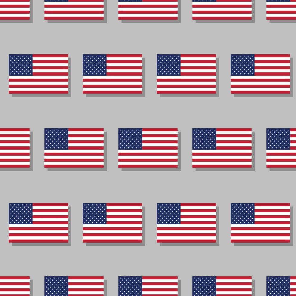 Seamless USA flag in flat style pattern vector