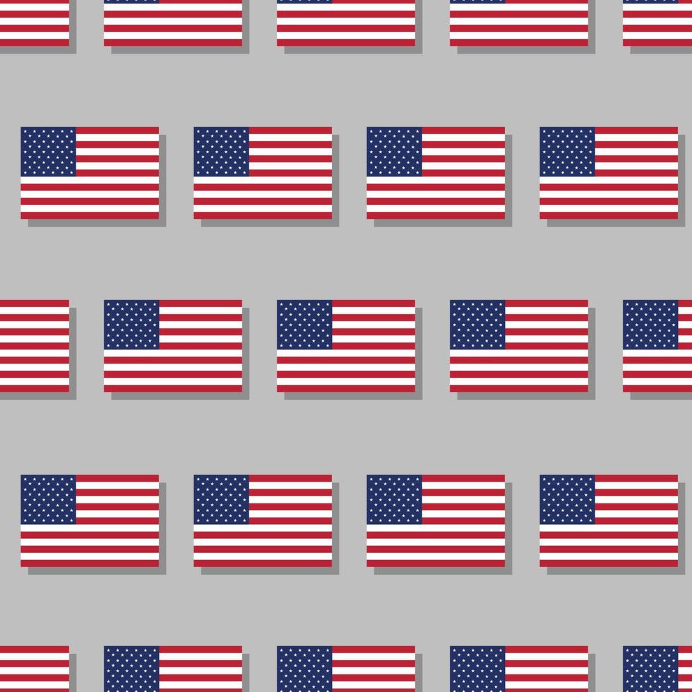 bandera de estados unidos sin costuras en un patrón de estilo plano vector