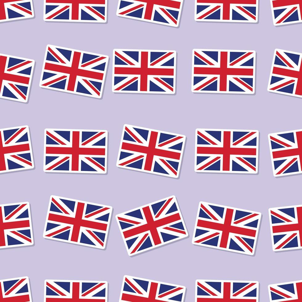 Seamless United Kingdom flag in flat style pattern vector