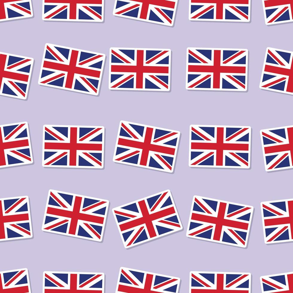 Seamless United Kingdom flag in flat style pattern vector