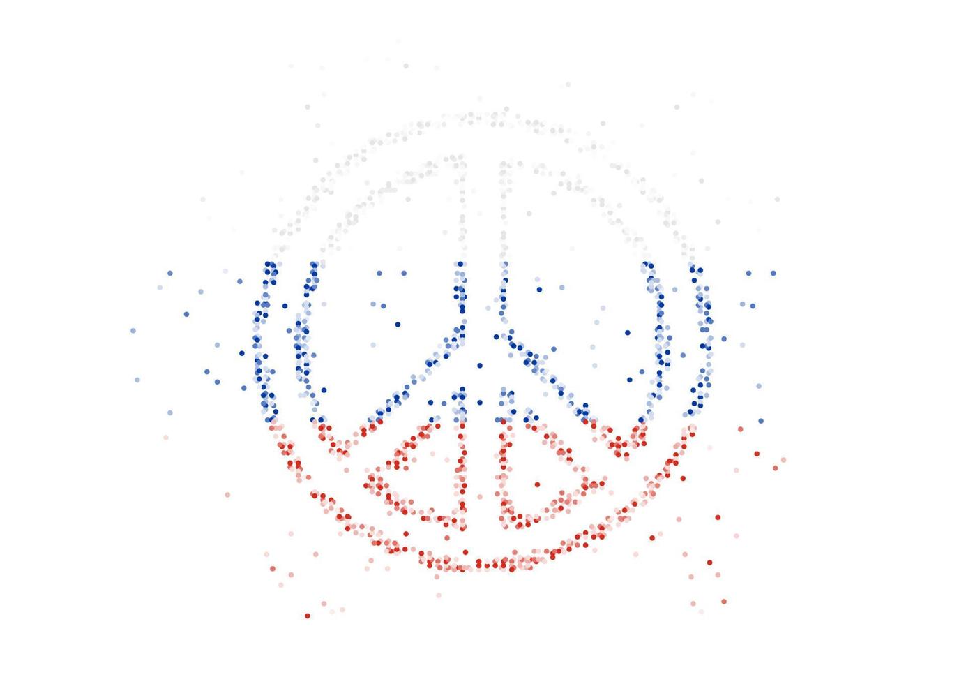 Abstract Geometric Circle dot pattern particle Peace icon shape with Russia national flag, VR technology Peaceful Pray and Stop war design gold color illustration on white background with copy space vector