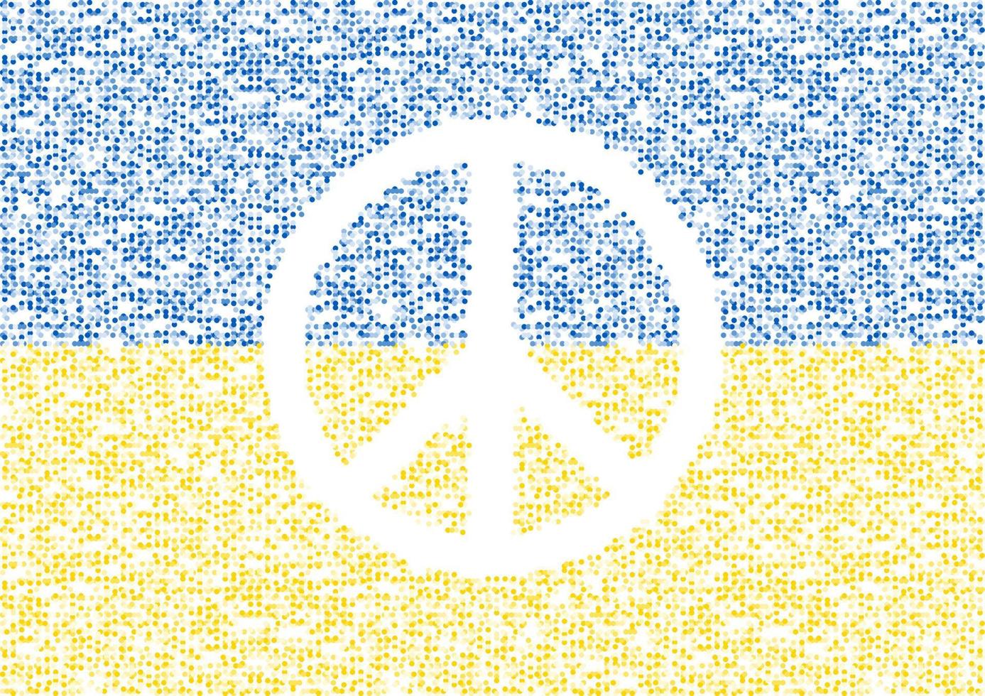 Abstract Geometric Circle dot pattern particle Peace icon shape with Russia national flag, VR technology Peaceful Pray and Stop war design gold color illustration on white background with copy space vector