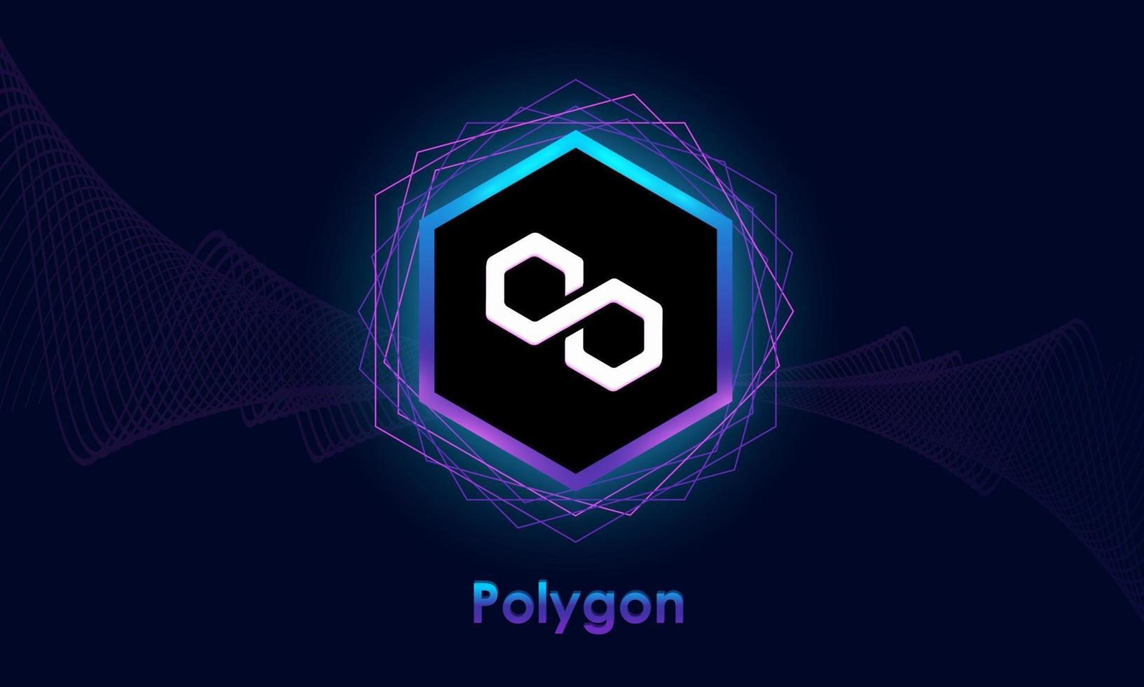 Polygon MATIC purple design technology background.Crypto currency.Digital money exchange. vector