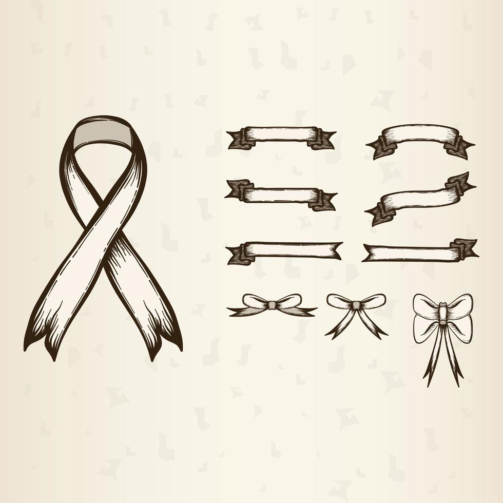 Vintage Classic Ribbon Collection Set vector