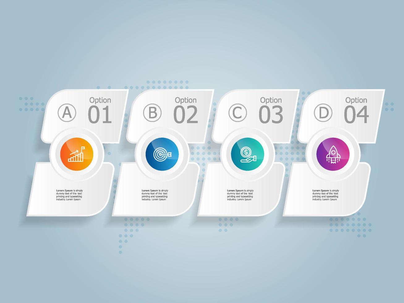 abstract horizontal timeline infographics element presentation vector