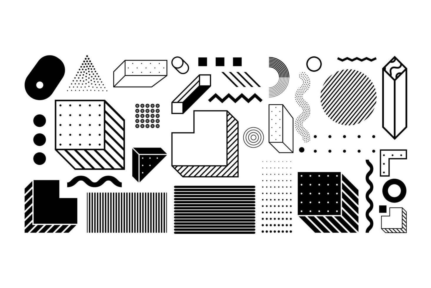 Geometric shapes set. Universal design elements vector