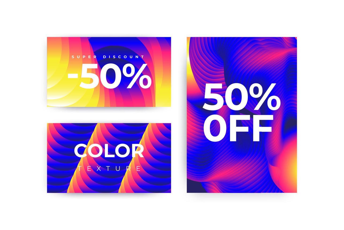 Universal Gradient geometric Posters set vector