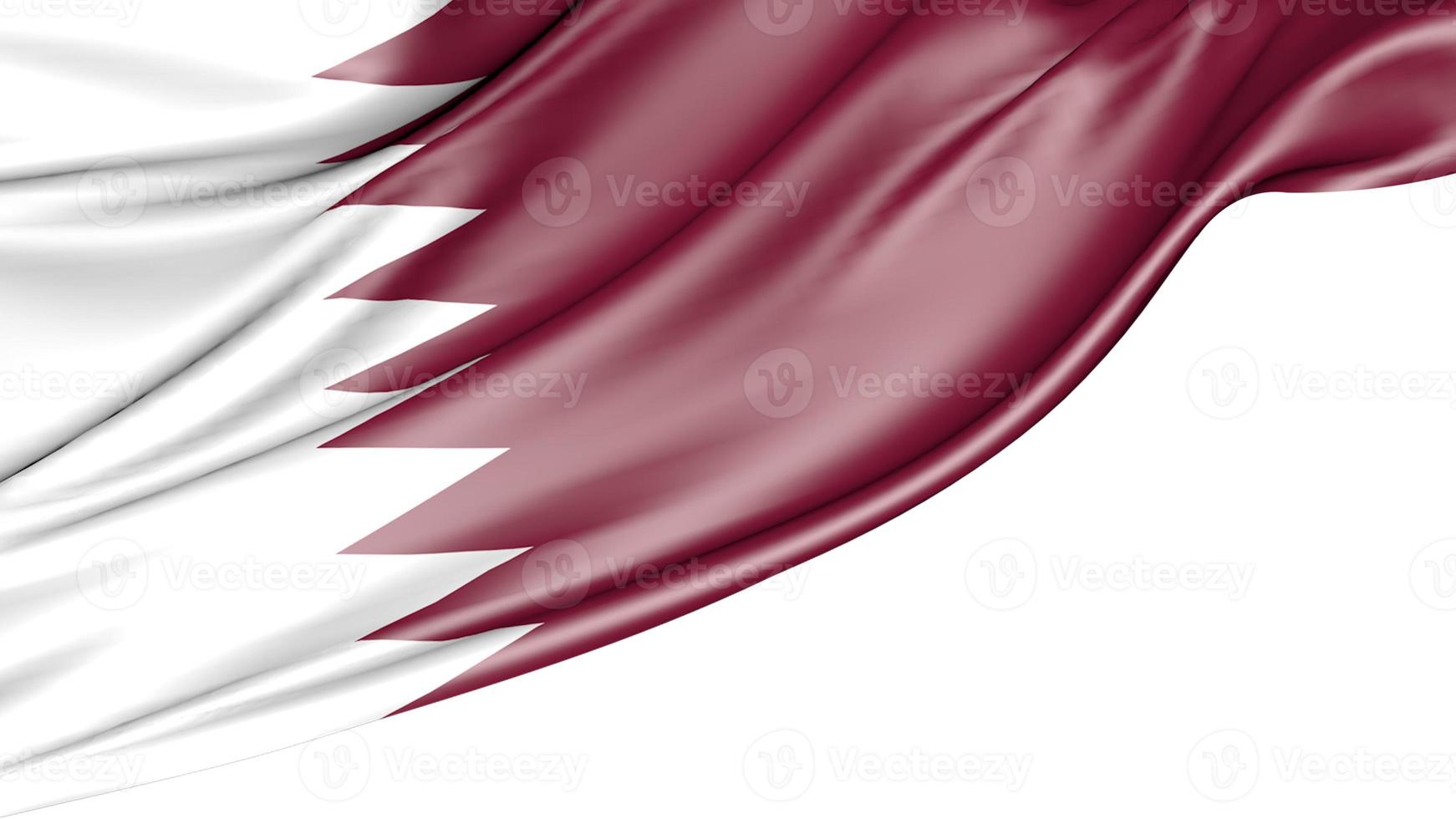 Qatar Flag Isolated on White Background, 3d Illustration photo