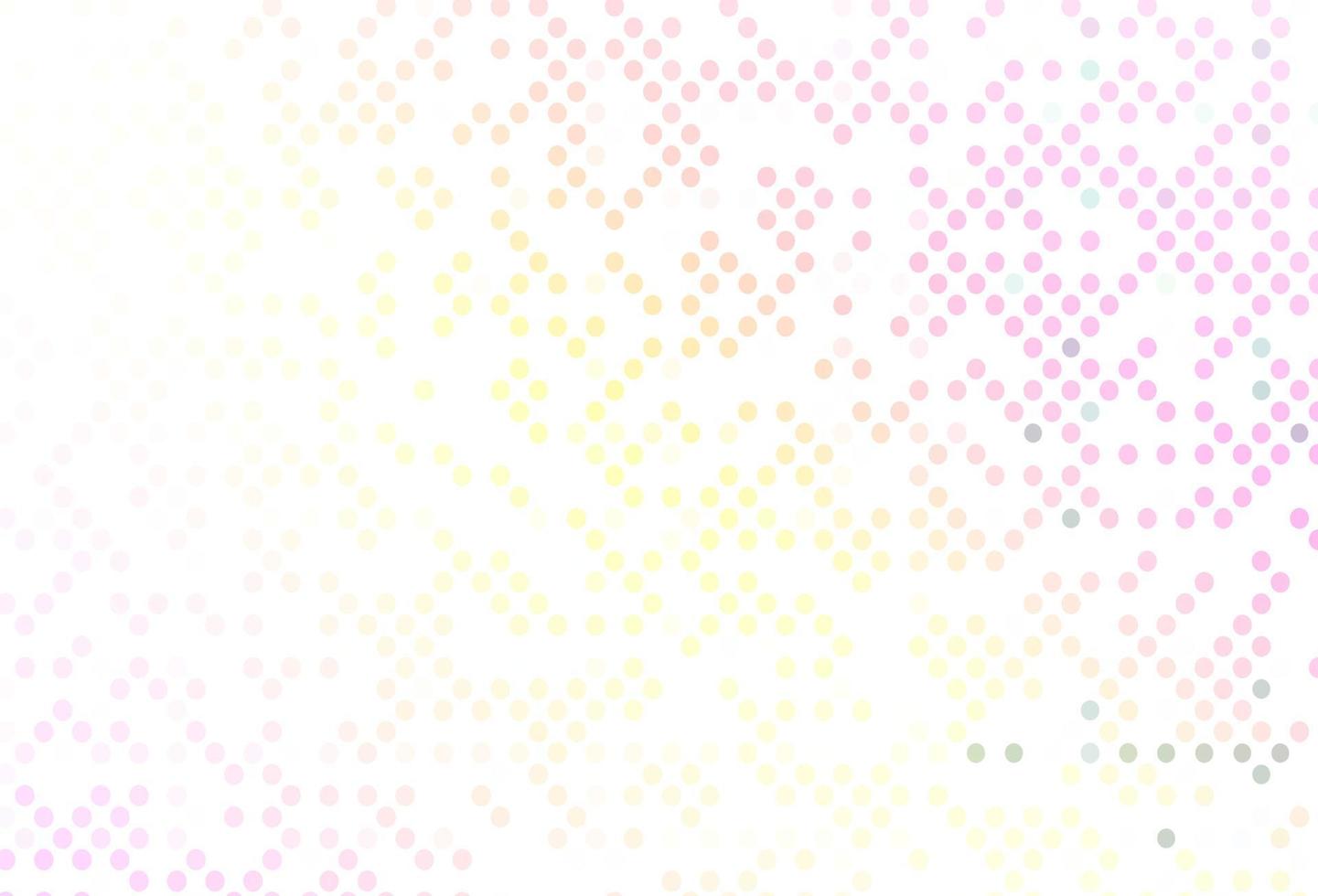 Fondo de vector rosa claro, amarillo con burbujas.