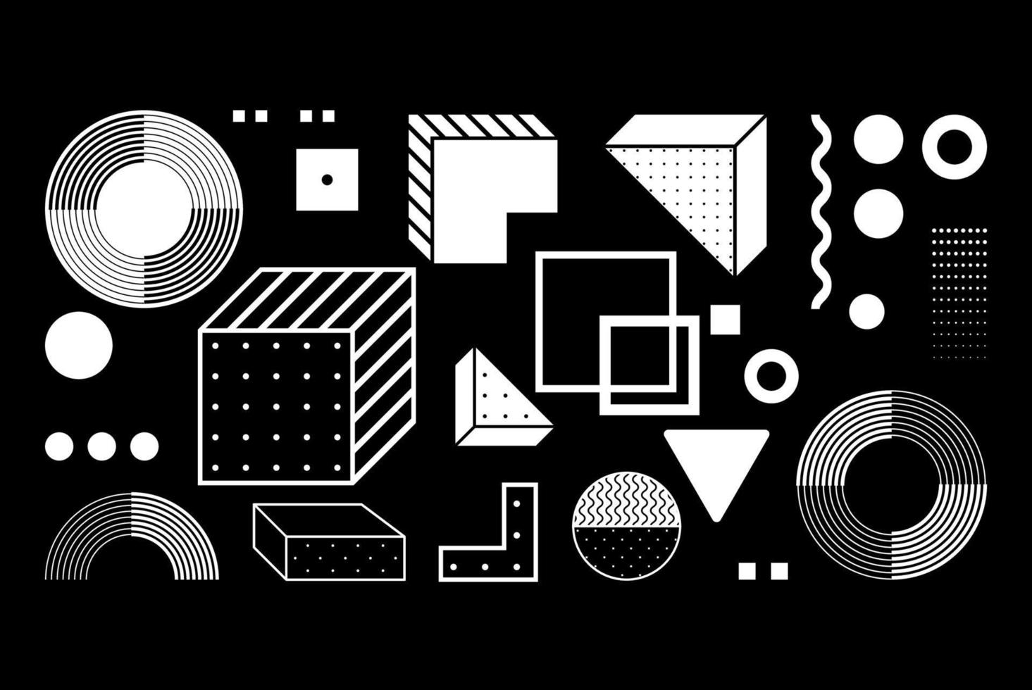 Shapes Set with Geometric Elements Composition vector