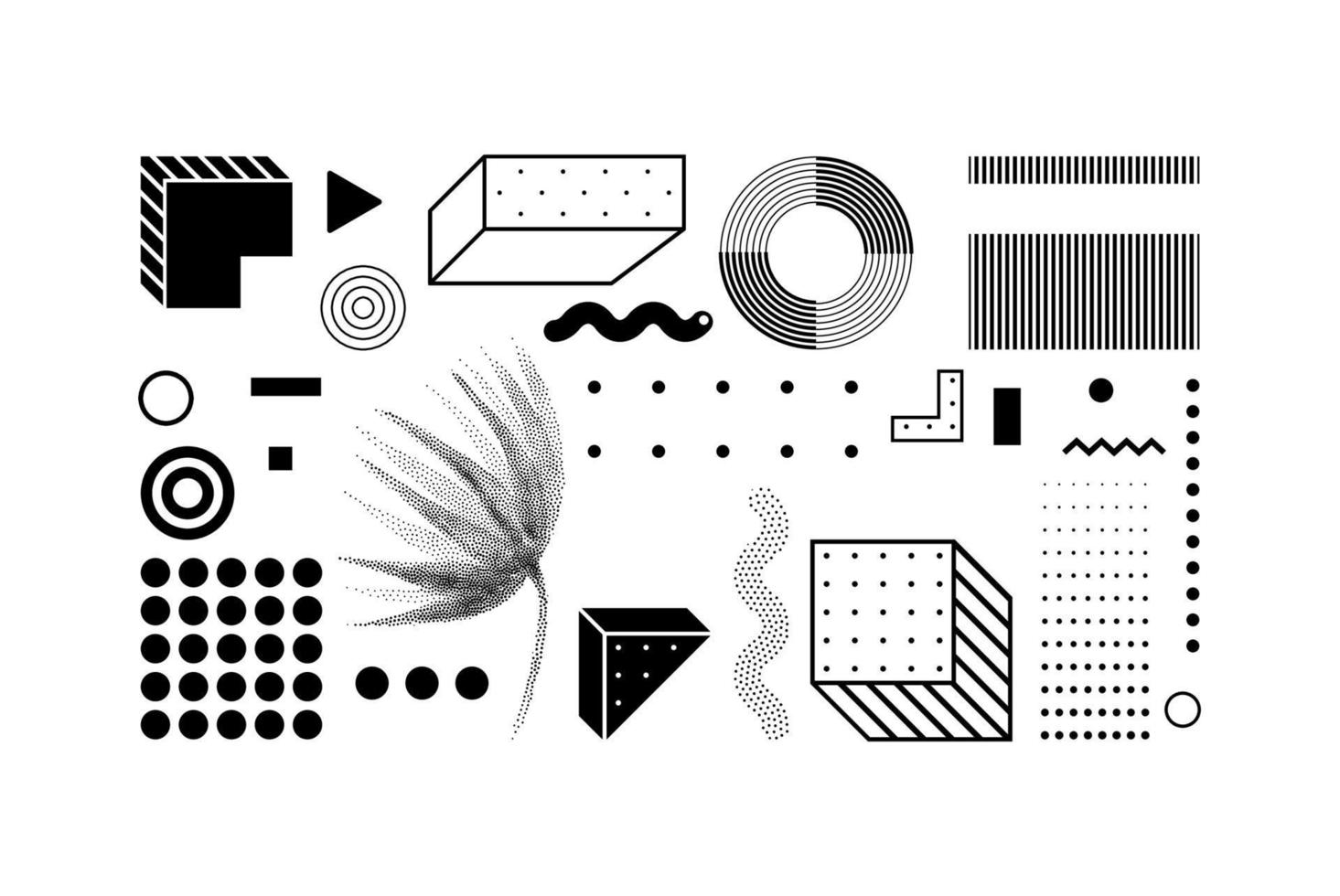 Shapes Set with Geometric Elements Composition vector