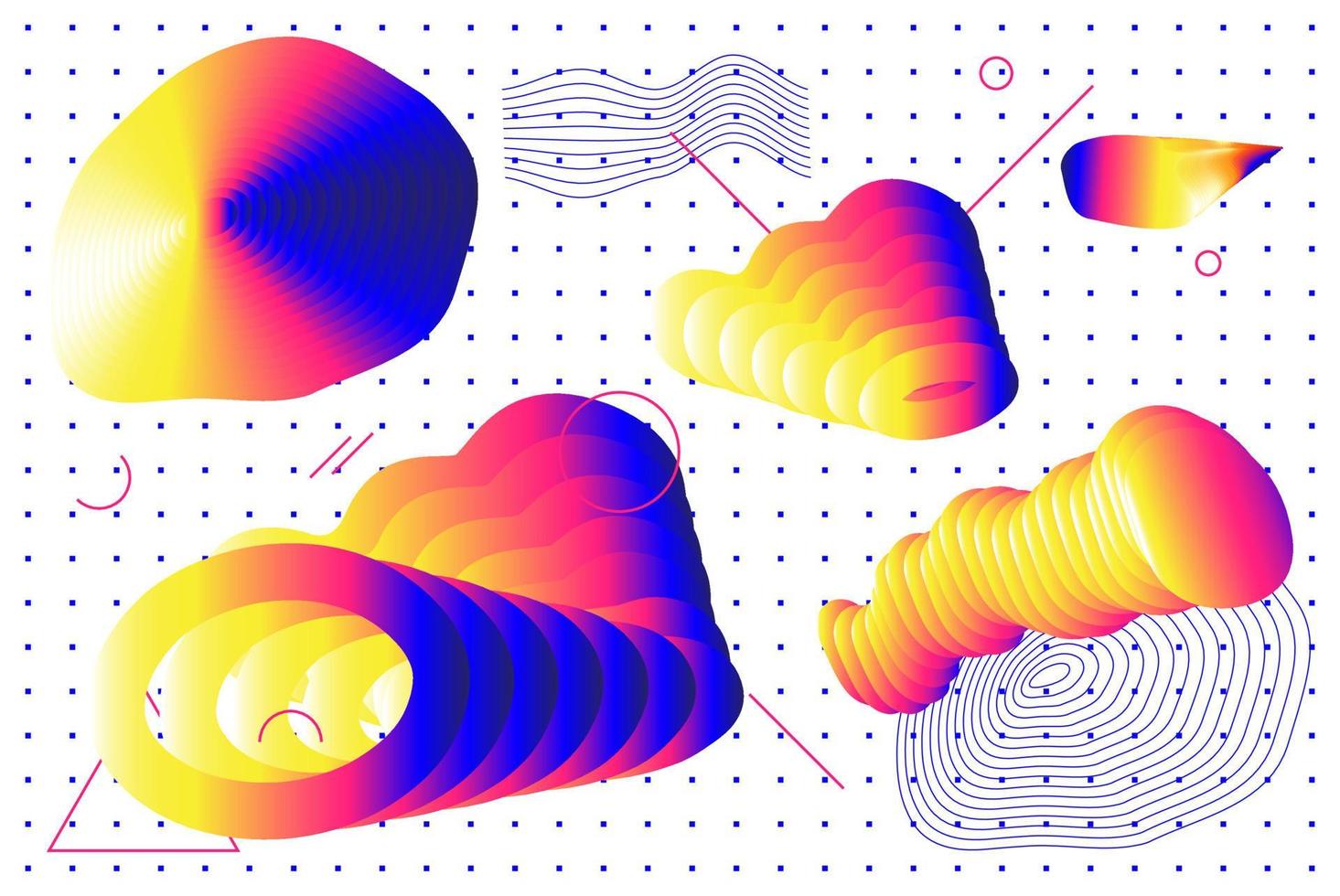 Universal Gradient geometric shapes set vector