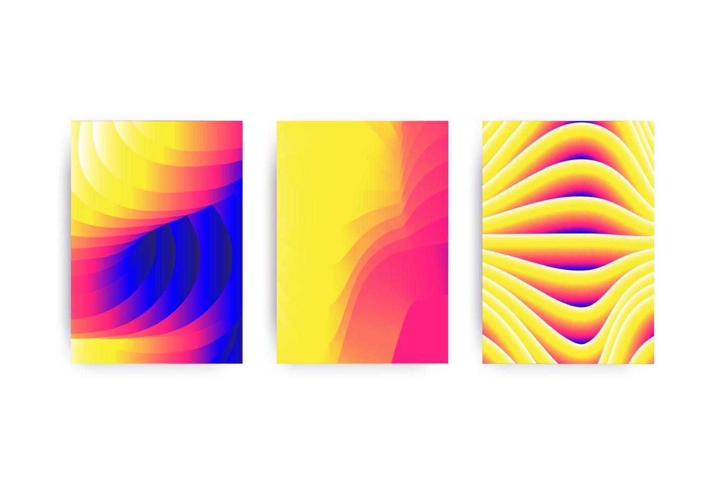 Universal Gradient geometric Posters set vector