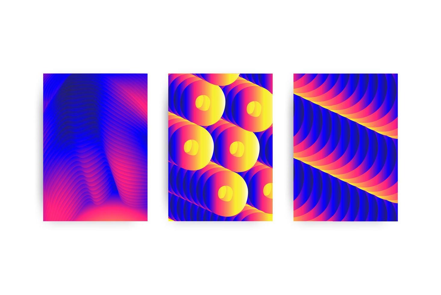 Universal Gradient geometric Posters set vector